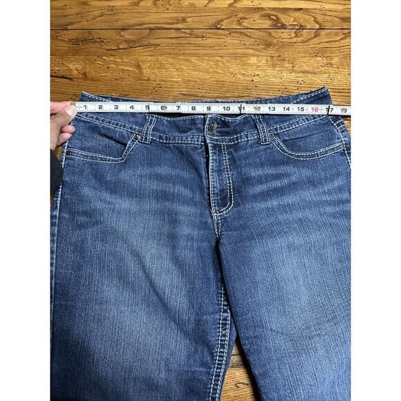 NINE West Jeans Capris 12/31 Rolled Up Mid Rise Cotton Spandex J13 Date Night Ft - Picture 2 of 8